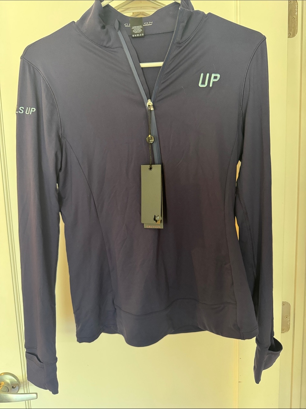 NWT GREYSON x WHEELS UP Performance Navy Quarter-Zip Pullover